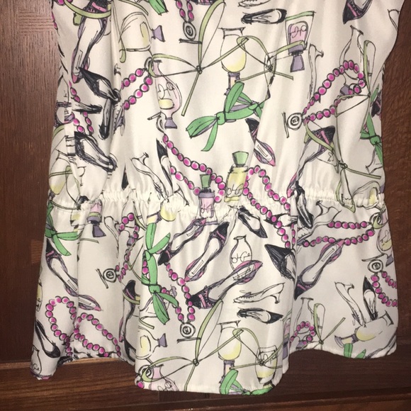 ❤️Ultra fem print ruffles pearls shoes cami tank - Picture 10 of 16